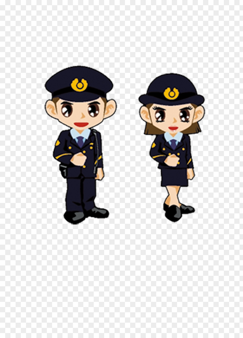 Cartoon Police Officer Car PNG
