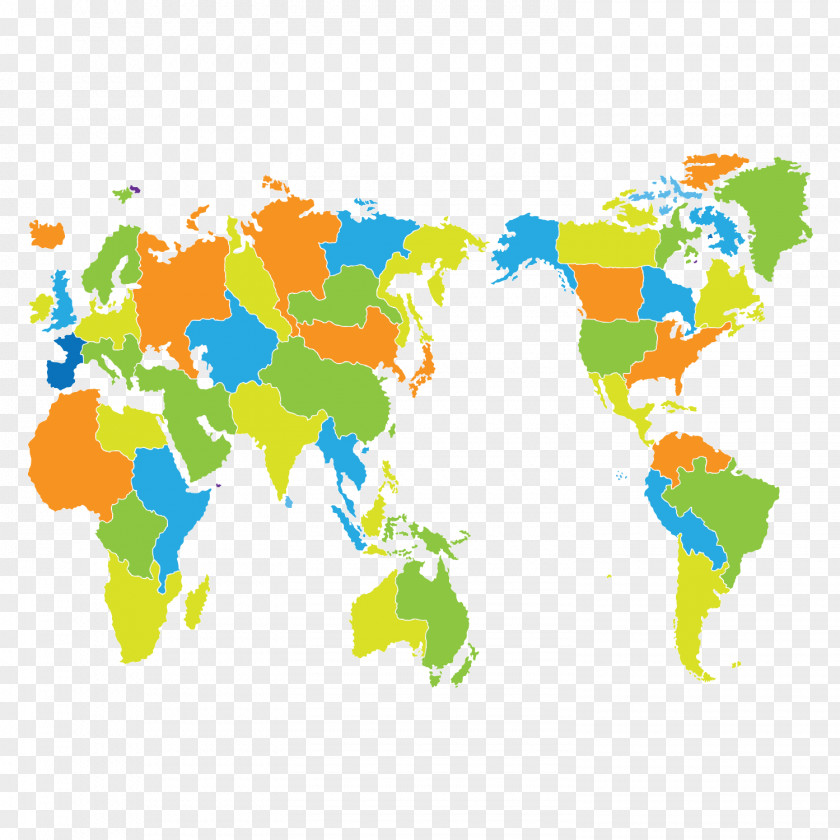 Color World Map PNG