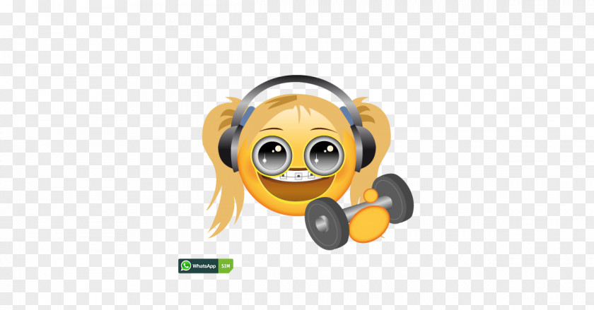 Hantel Headphones Emoticon Smiley Emoji WhatsApp PNG