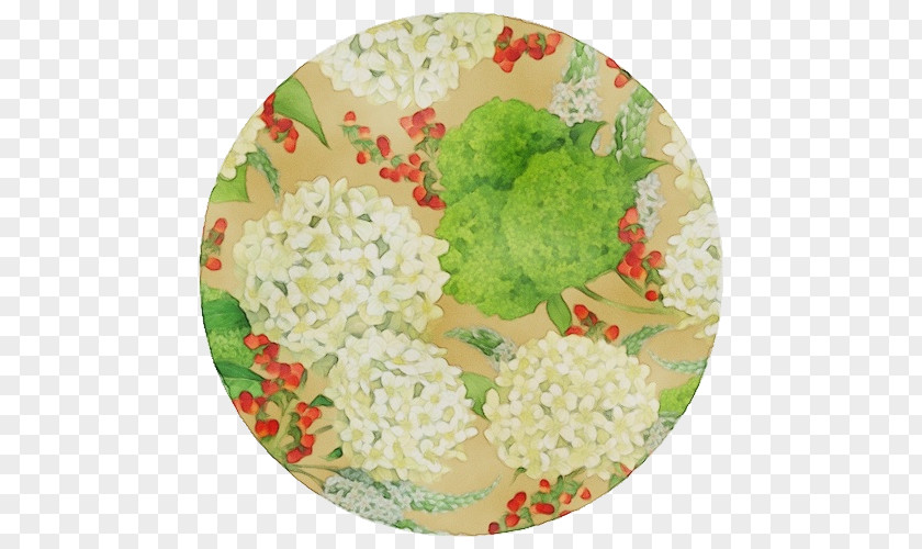 Bouquet Viburnum Plate Dishware Green Flower Hydrangea PNG