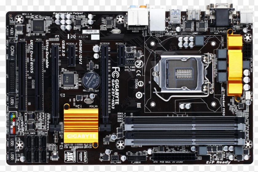 Intel LGA 1150 Motherboard Gigabyte Technology GA-Z97-HD3 PNG