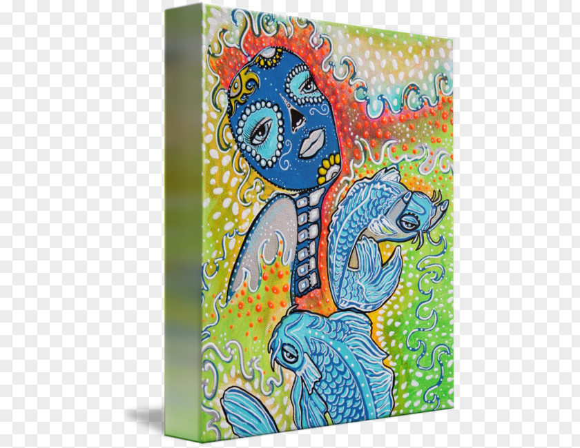 Fish Koi Modern Art Calavera Gallery Wrap PNG