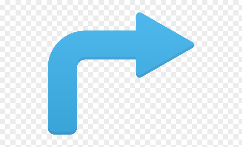 Arrow Turn Right Blue Angle Text Symbol PNG