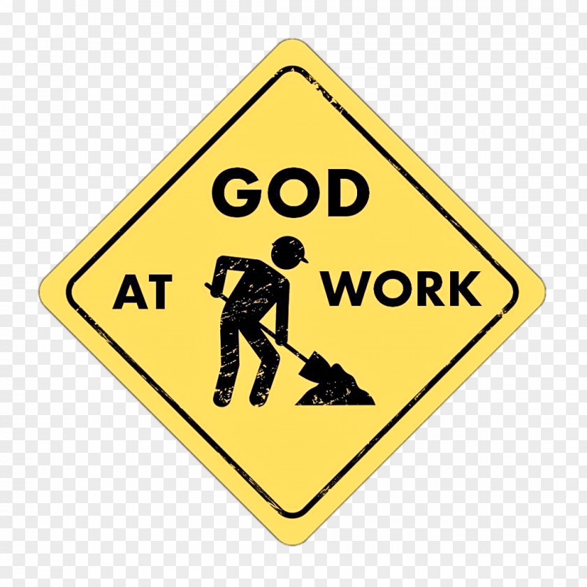 Construction Worker Hazard Street Sign PNG