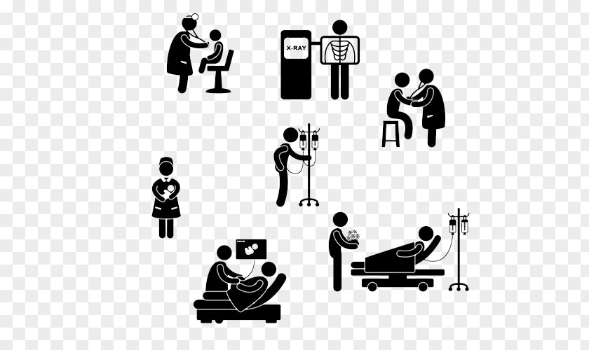 A Busy Silhouette Of Doctor Pictogram Medicine Hospital Physician Clinic PNG