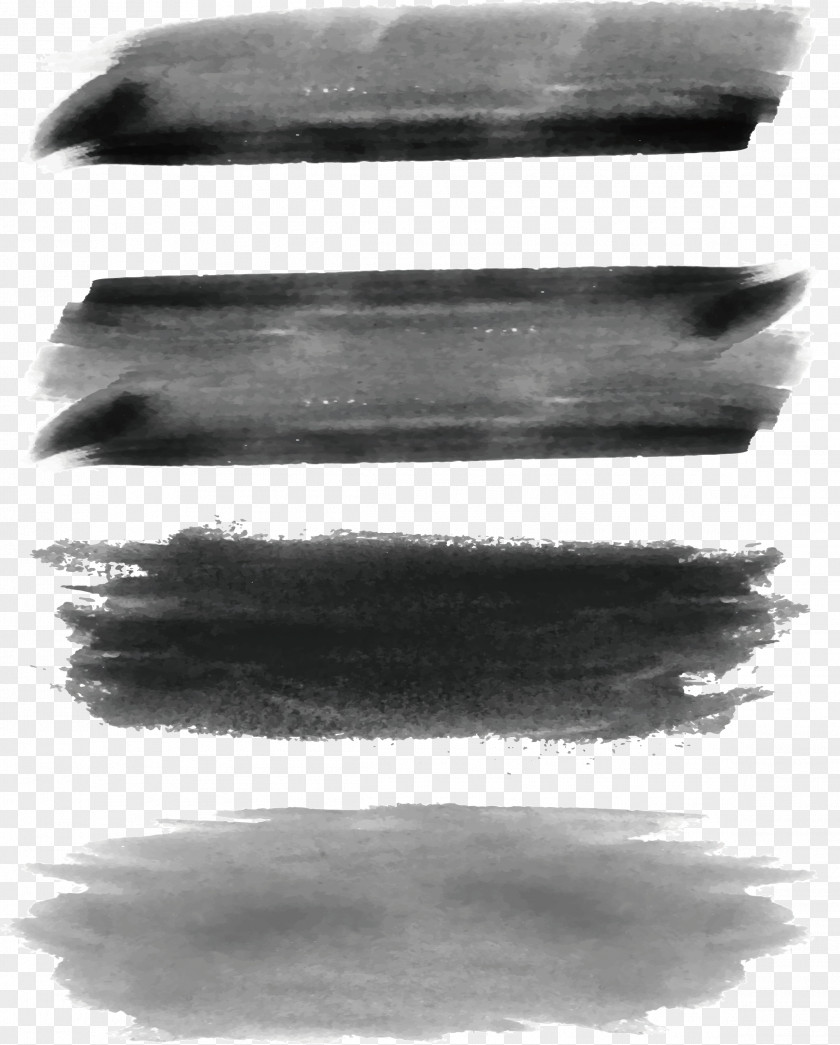 Dark Gray Brush Ink Black And White Paintbrush Watercolor Painting PNG