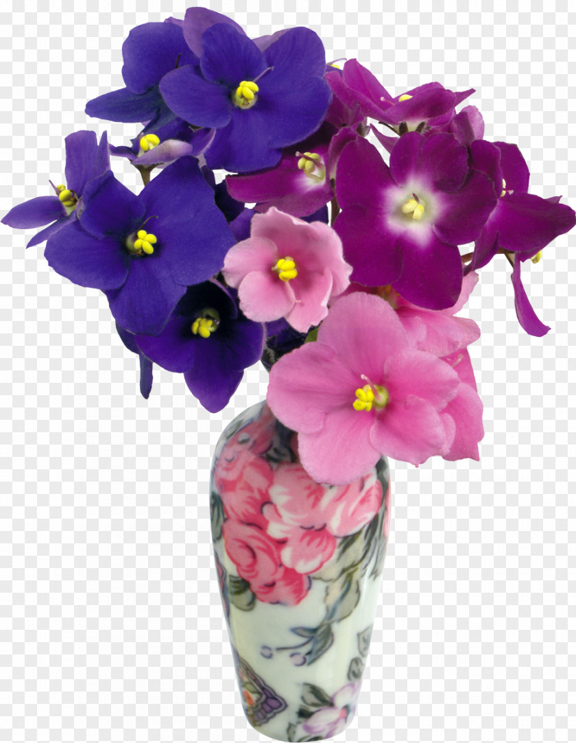 Flower Vase Violet Leaf Pink PNG