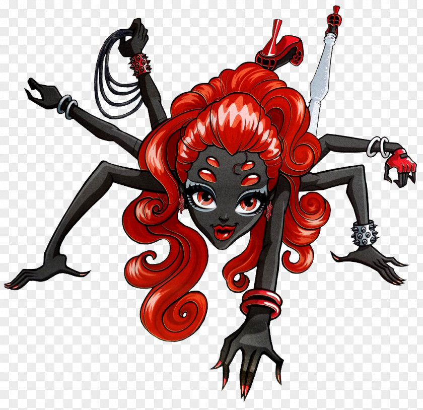 Ghoul Monster High Wydowna Spider OOAK Doll PNG