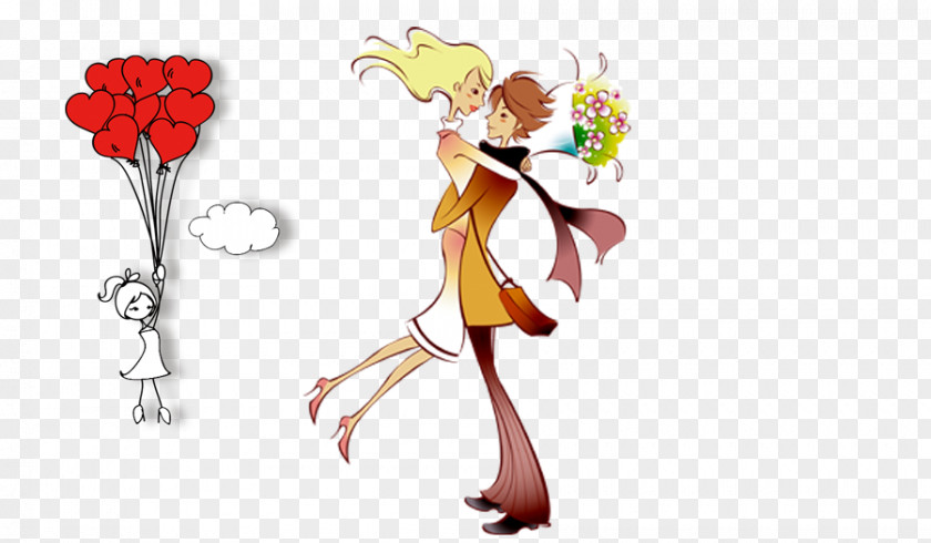 Holiday Elements,Valentine's Day Animation Couple Cartoon Significant Other PNG