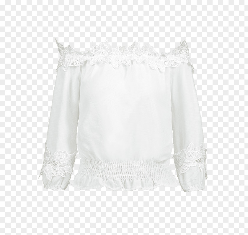 Lacy Off White Sweaters Blouse Ruffle Shoulder Collar Lace PNG