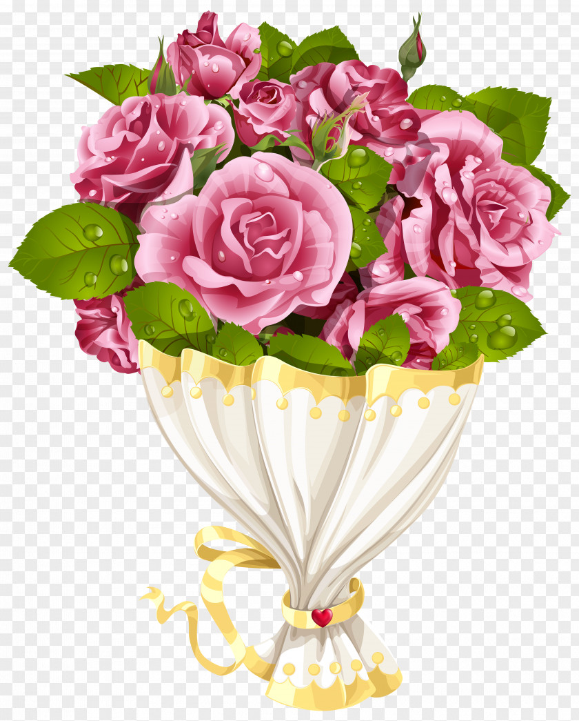Rose Bouquet With Heart Transparent Clip Art Image Flower PNG