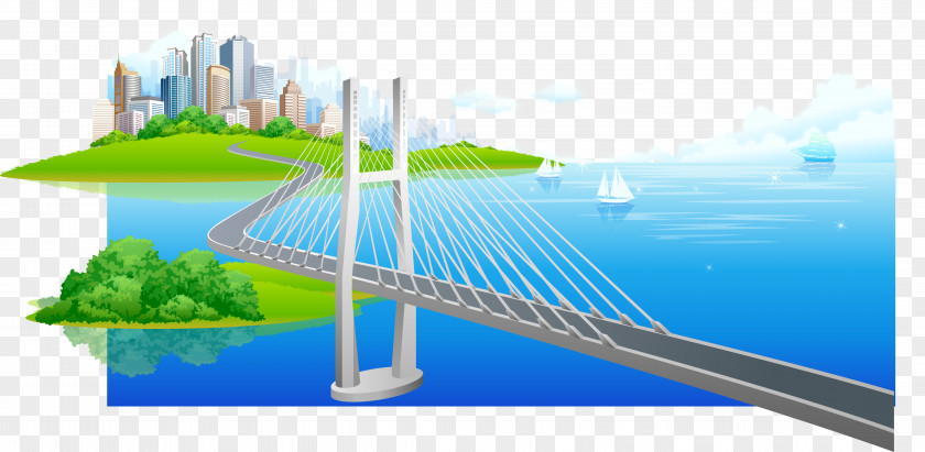 Vector City Bridge Material Cable-stayed Prestressed Concrete Beam PNG
