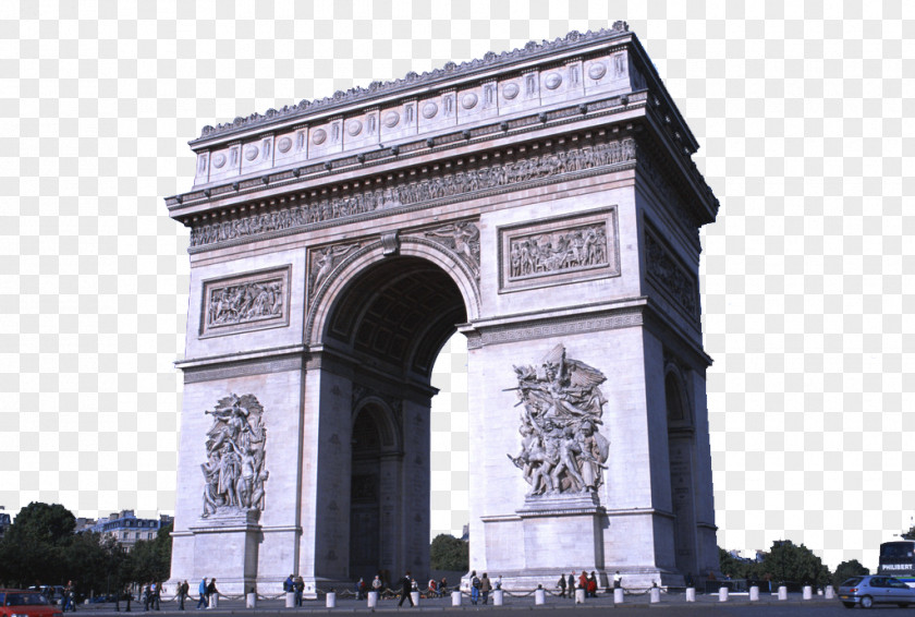 Paris Famous Buildings Arc De Triomphe Champs-xc9lysxe9es Arch Of Triumph Tourist Attraction Monument PNG