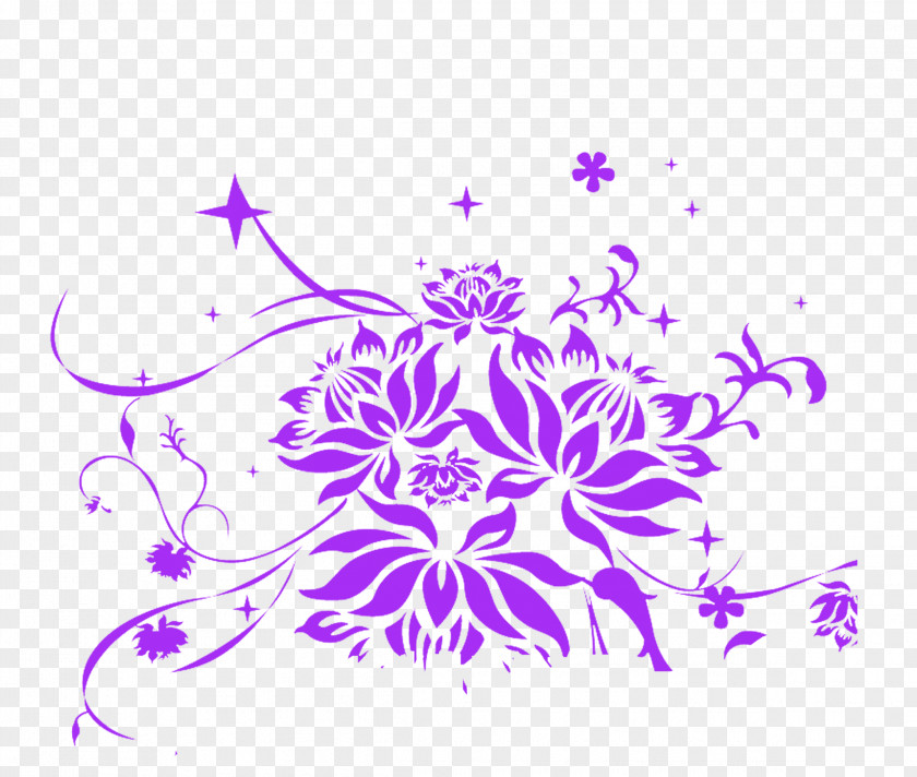 Purple Simple Lotus Decoration Pattern Clip Art PNG