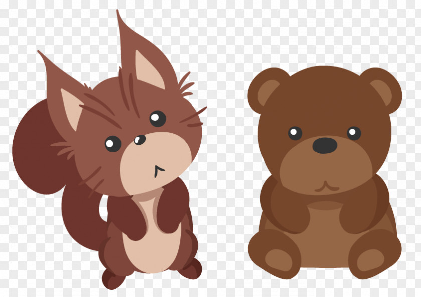 Bear Squirrel Painted Dog Download Illustration PNG