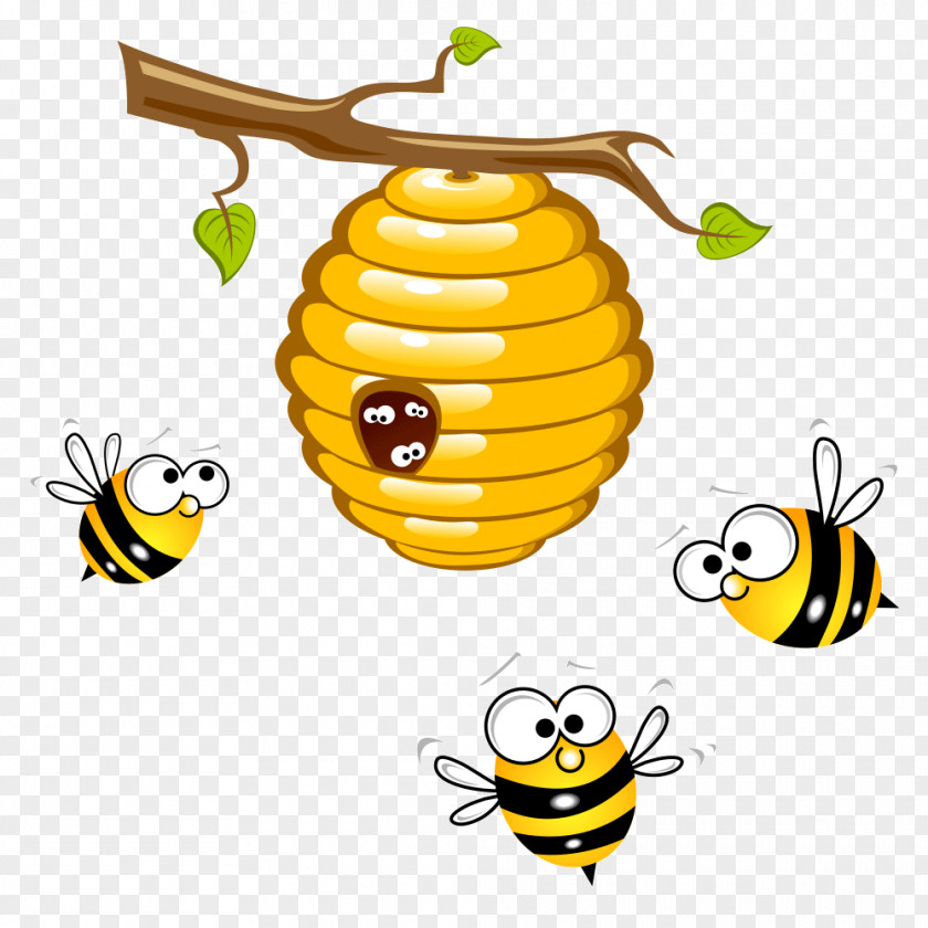Bee Honey Beehive Bumblebee Clip Art PNG