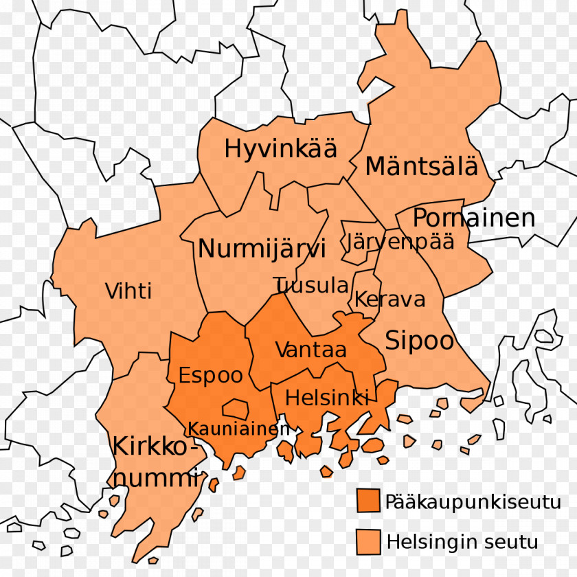 Espoo Vantaa Kerava Capital Region Map-Kirkko PNG