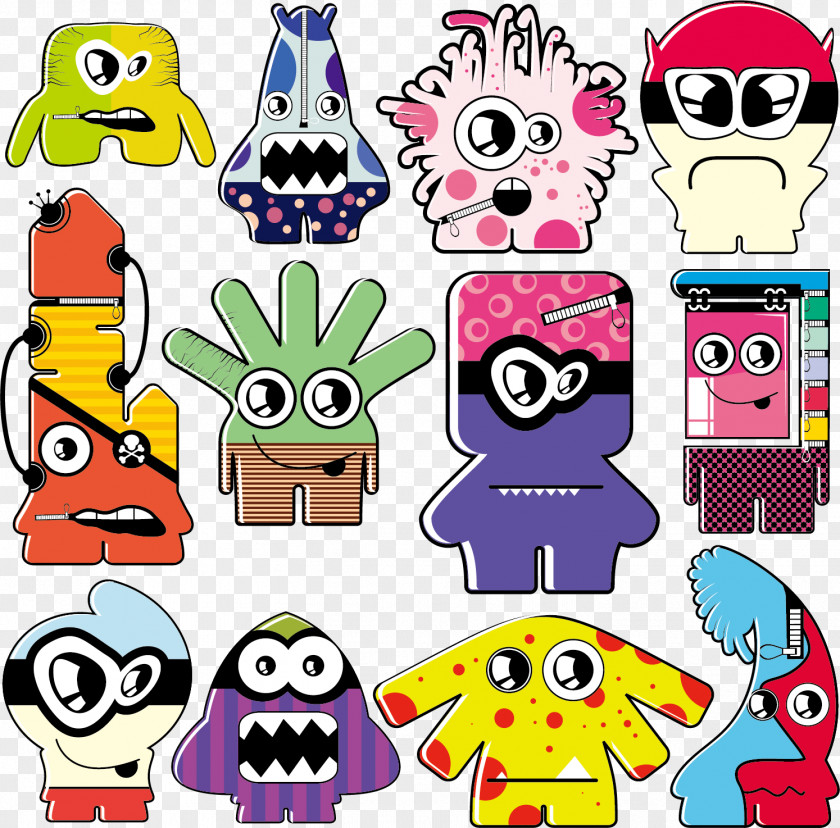 Cartoon Monster Illustration PNG