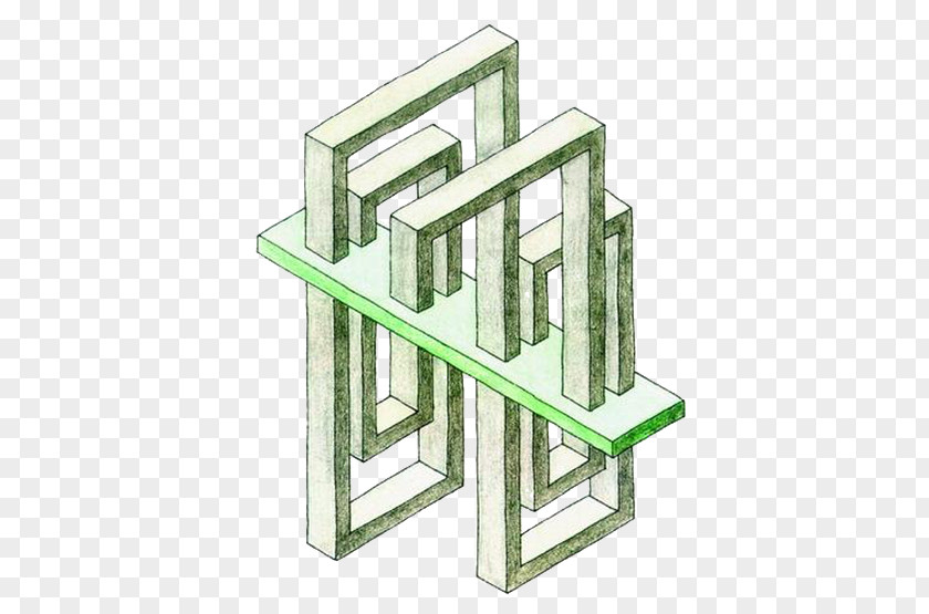 Stereoscopic Renderings Of Distance And Space Penrose Triangle Impossible Object Drawing Optical Illusion PNG