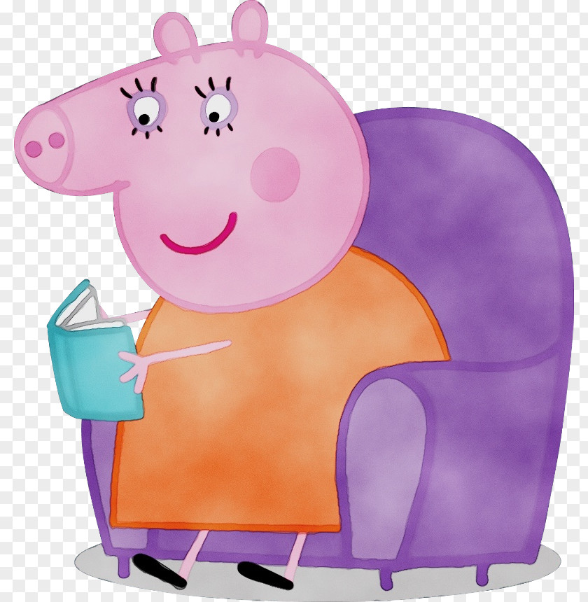 Domestic Pig Cartoon Drawing Illustration PNG
