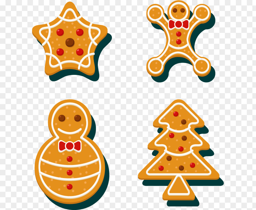 Four Christmas Cookies Tree Cookie Biscuit Clip Art PNG