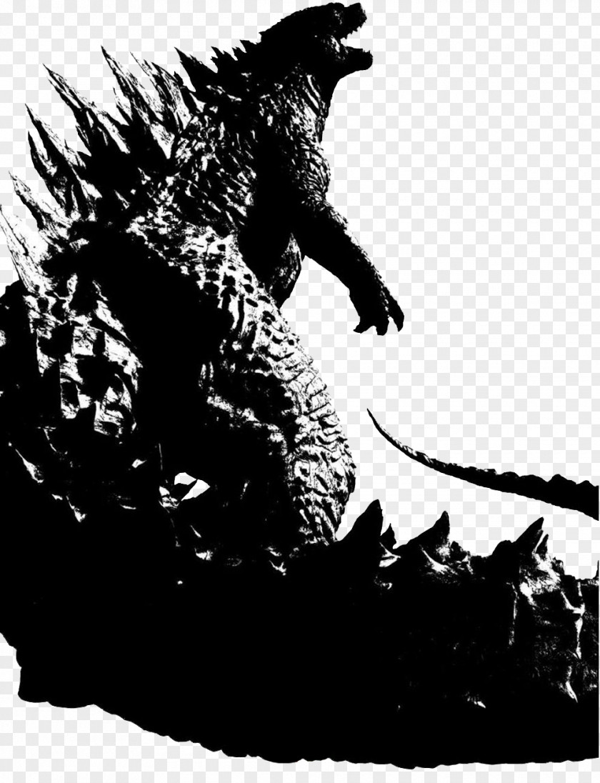 Godzilla Film Poster Black And White PNG