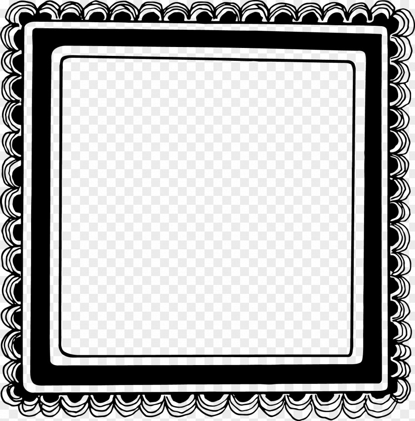 Ink Frame Area Rectangle Monochrome Square PNG