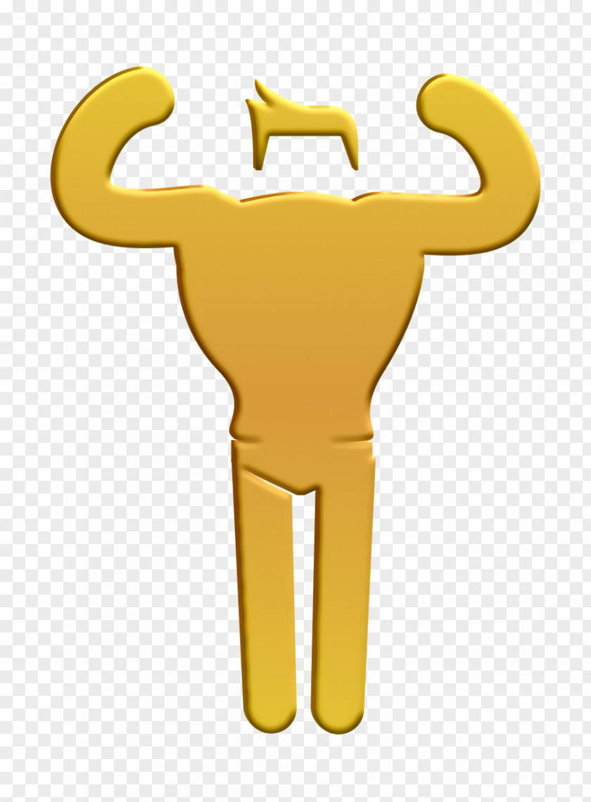 People Icon Gym Muscular Man Showing His Muscles PNG