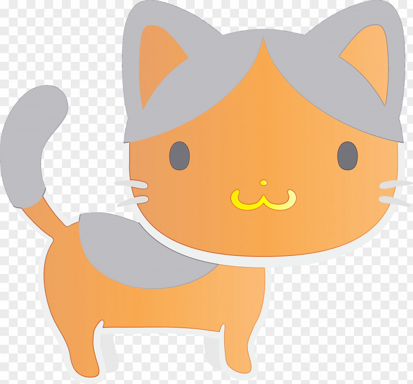 Cartoon Cat Whiskers Snout Tail PNG
