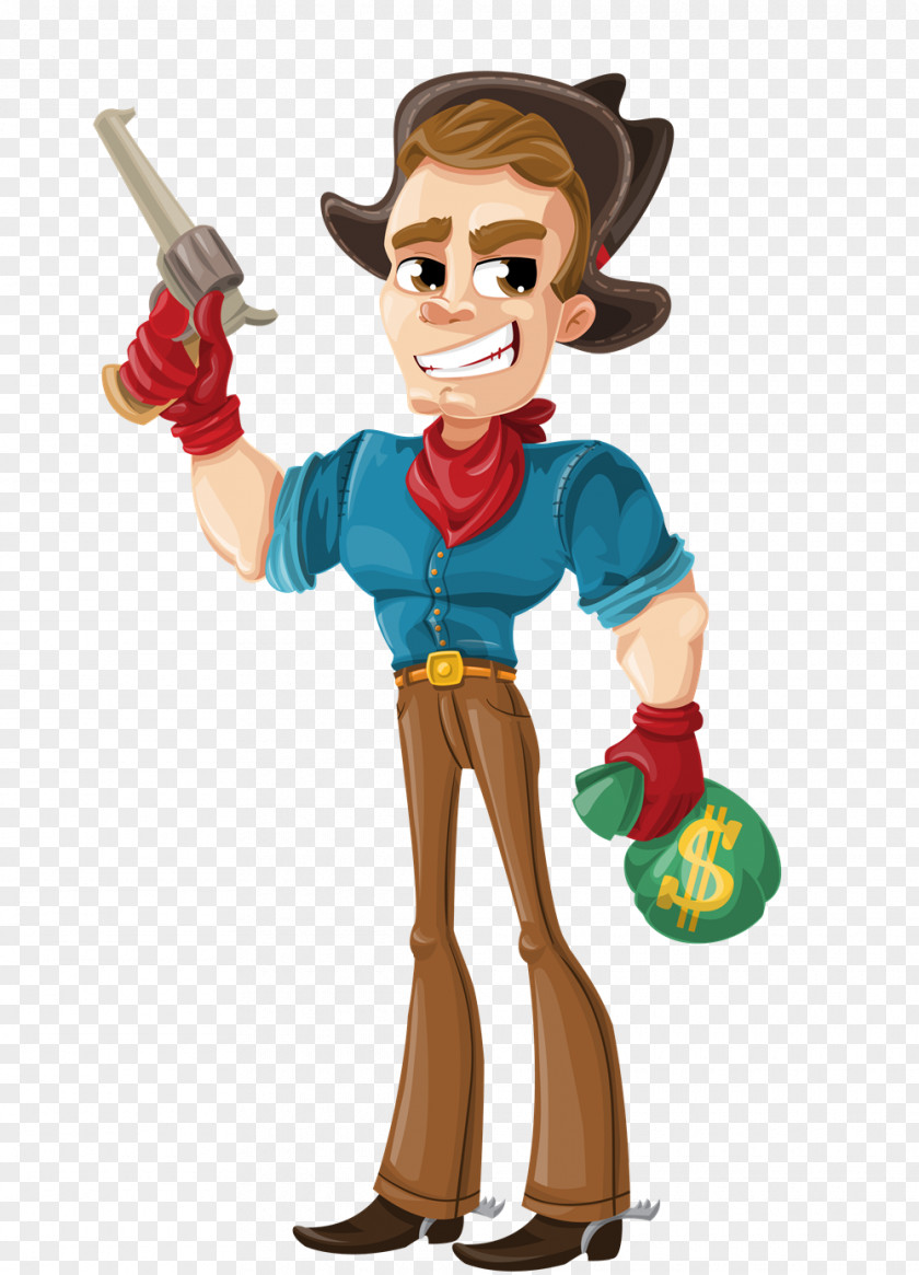 Western American Frontier Cartoon Cowboy PNG