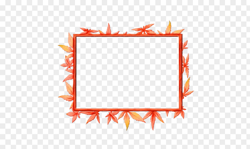 Picture Frame Orange Watercolor Wreath Background PNG