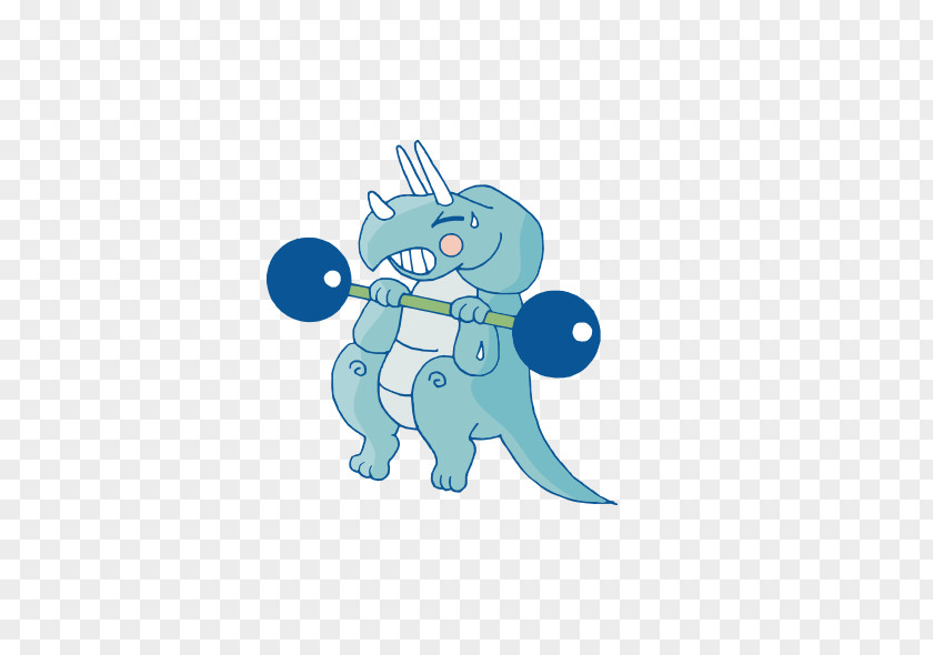 Rhino Weightlifting Animal Cartoon Illustration PNG