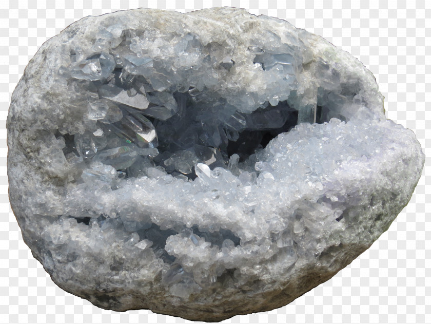 Geode Crystal Mineral Celestine Quartz PNG