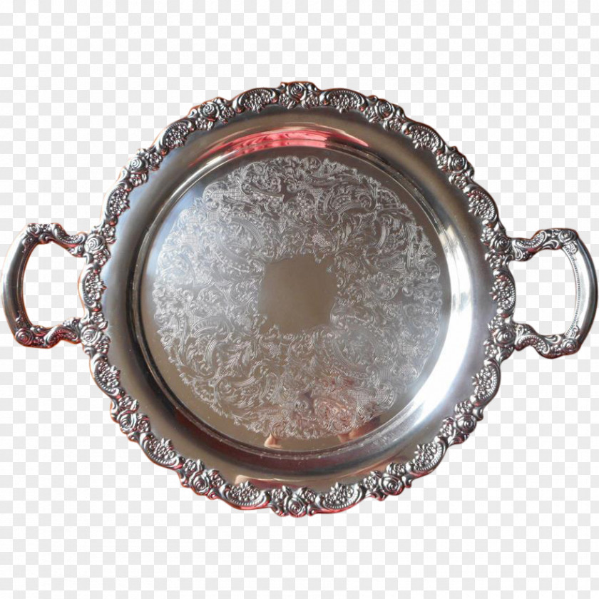 Silver Platter Tray Tea Set Plate PNG