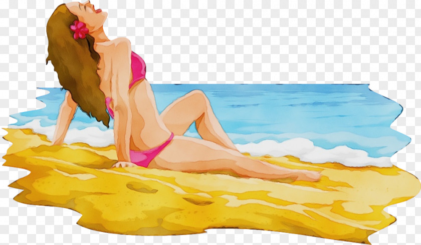 Bathing Bikini Cartoon Sun Tanning Leisure Mattress PNG