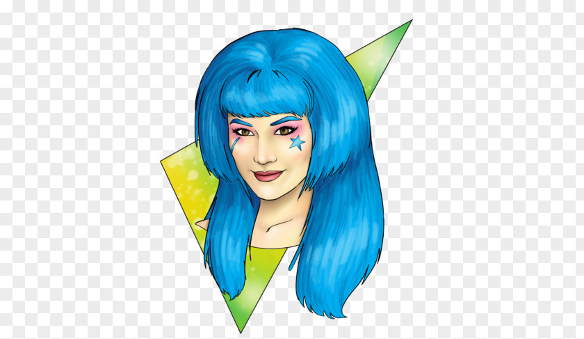 Jem Blue Hair T-shirt Sticker PNG