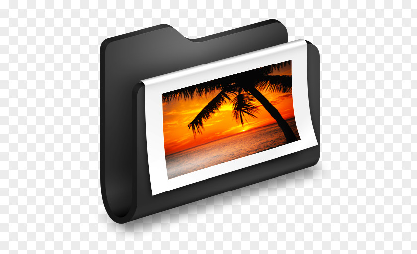 Photos Black Folder Multimedia Heat Electronics PNG