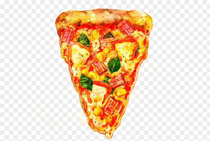 Hand-painted Food Pizza Sicilian European Cuisine Fast Mooncake PNG