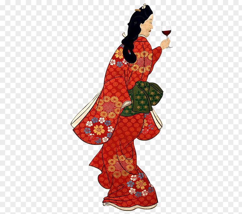 Japan Features Beauty Looking Back Ukiyo-e Bijin-ga Art PNG