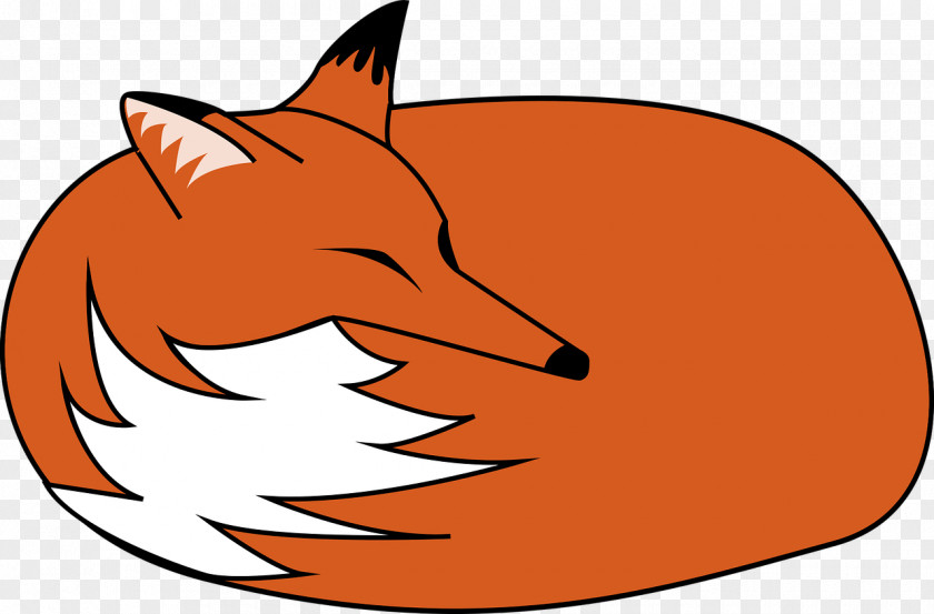 Orange Fox Sleep Whiskers Clip Art PNG