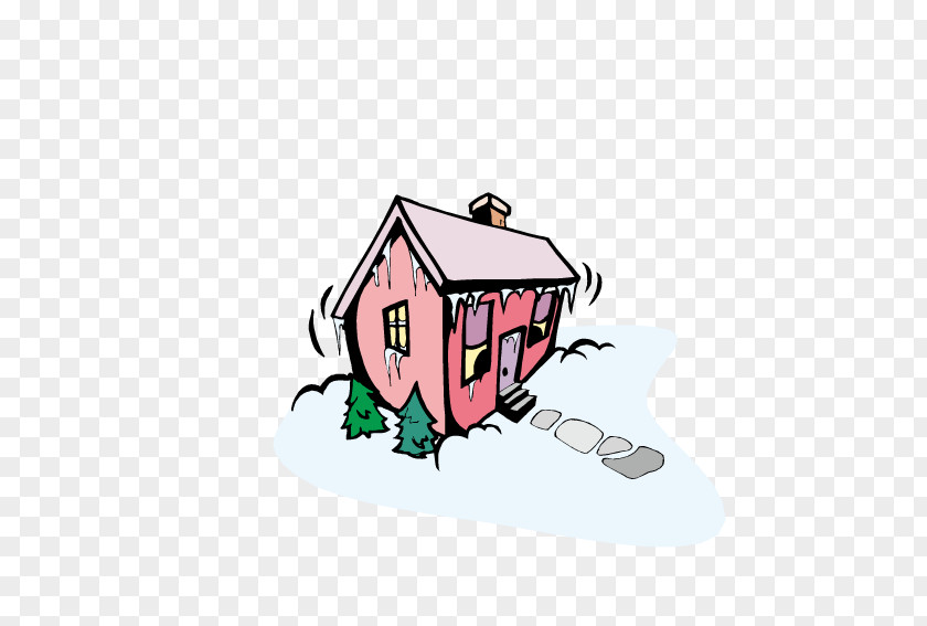 Red House After Heavy Snow Animation Clip Art PNG