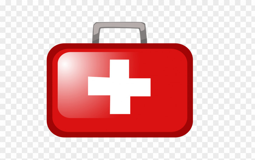 Vector Red Cross Head First Aid Kit PNG