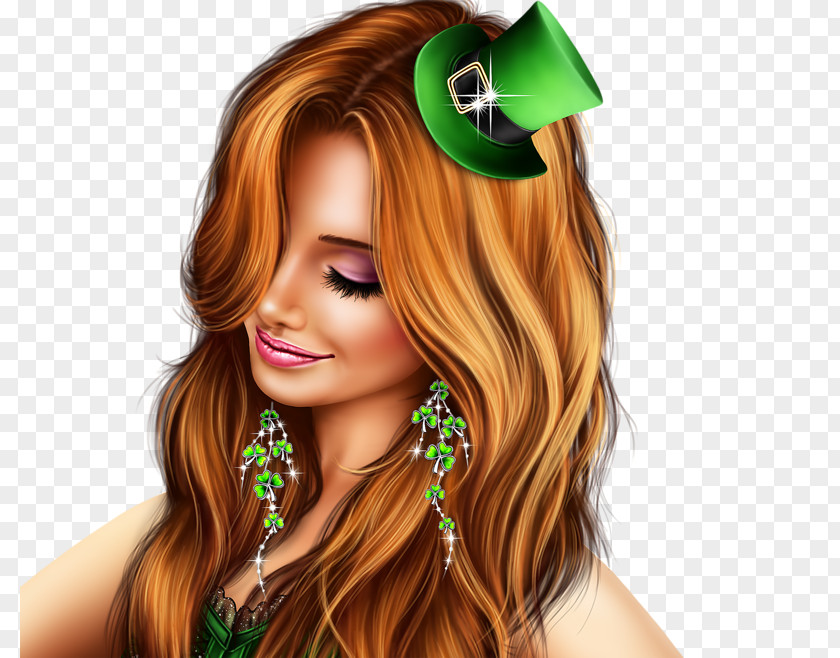 Hair Head Of A Woman Long Coloring PNG