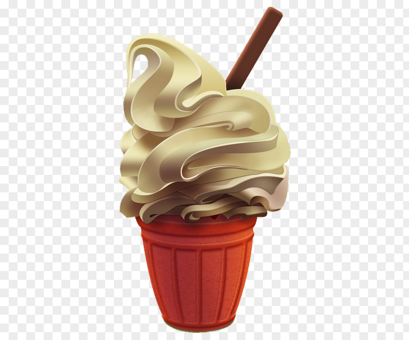 Cartoon Ice Cream Cup Chocolate Coffee Sundae PNG