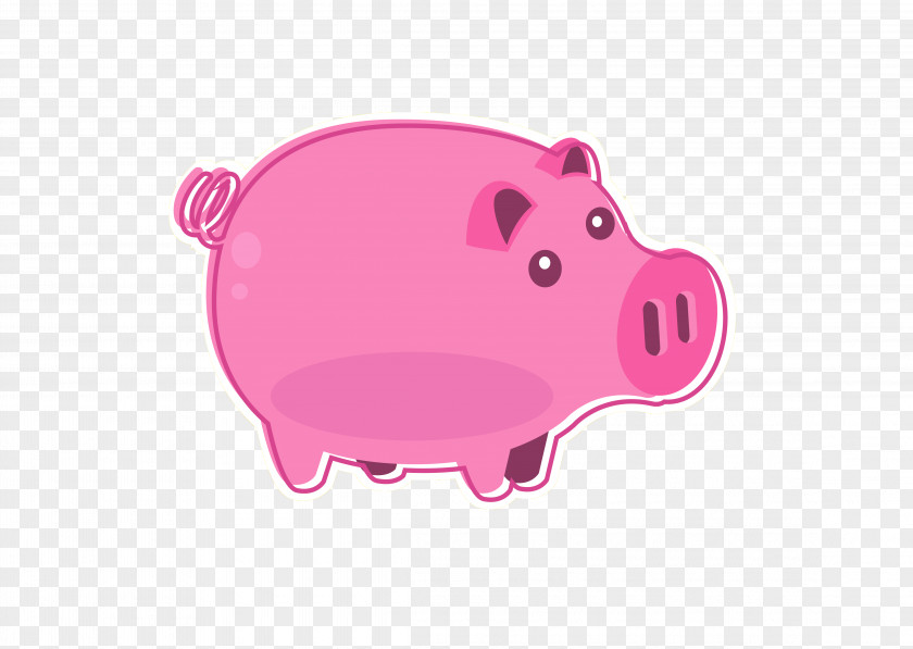 Pink Pig Domestic Piglet Piggy Bank PNG