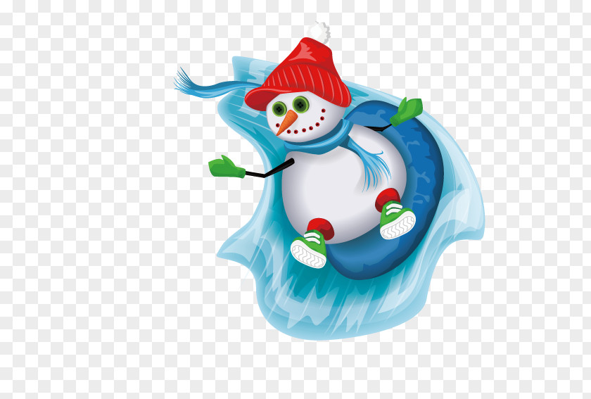 In The Water Surfing Snowman Stock Illustration Winter PNG