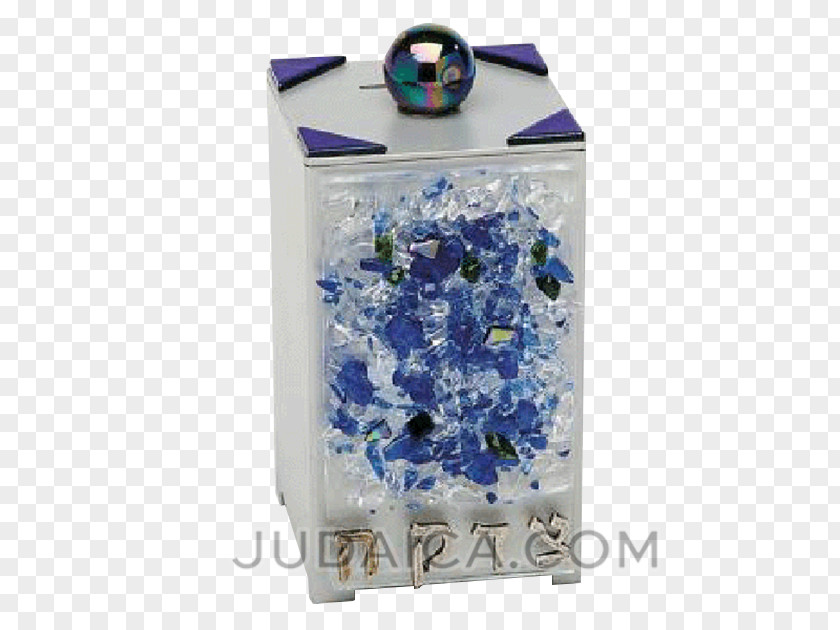 Purple Blue Tzedakah Glass PNG