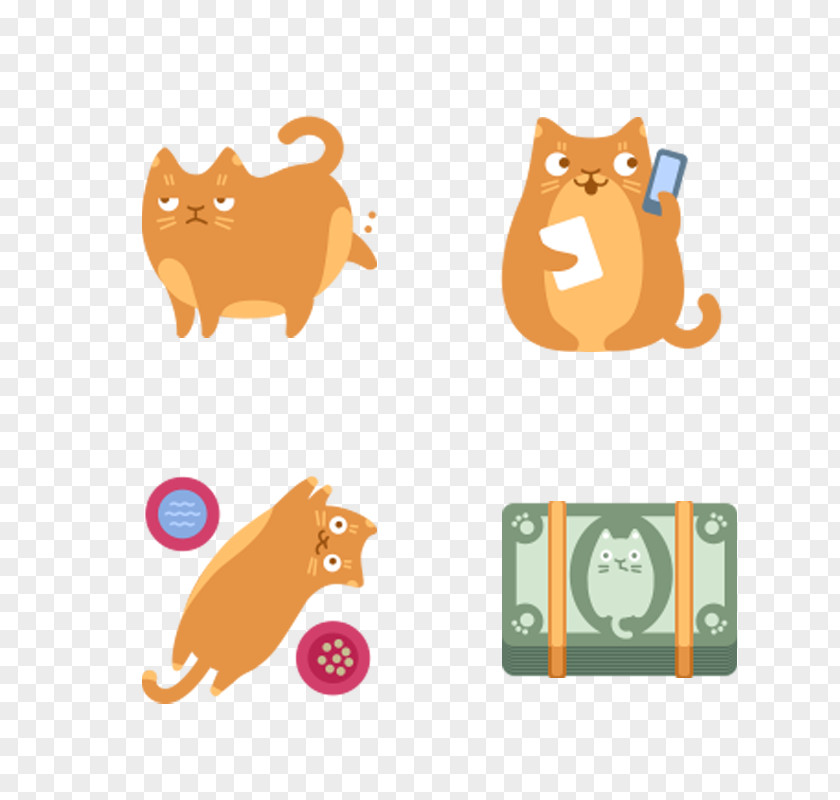 Vector Cat Cartoon Animation PNG