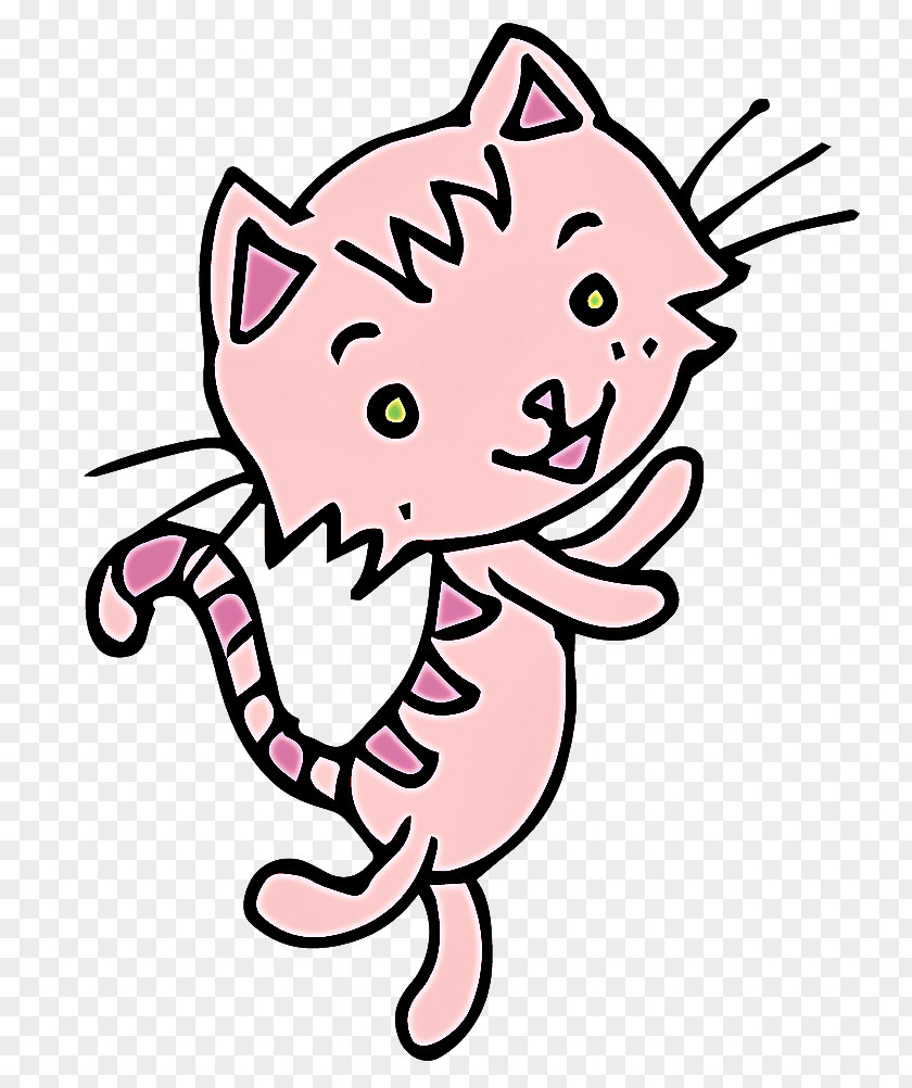 Cat Cheek Cartoon Pink Line Art Head Clip PNG