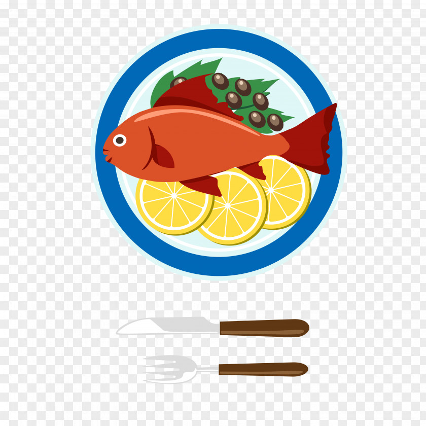Vector Cartoon Fish Knives And Forks Seafood Euclidean Clip Art PNG